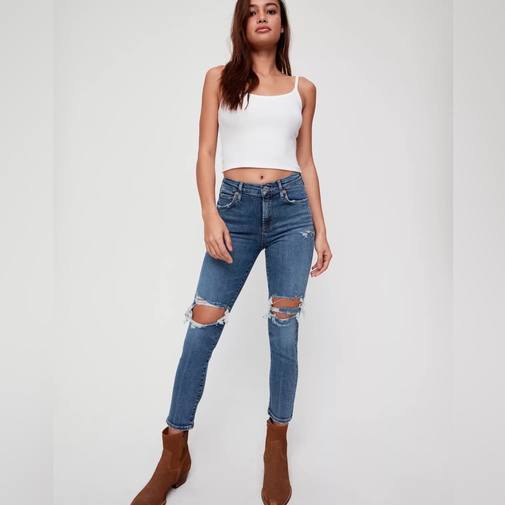 AGOLDE Sophie Cropped Denim High Rise Jeans Size 25